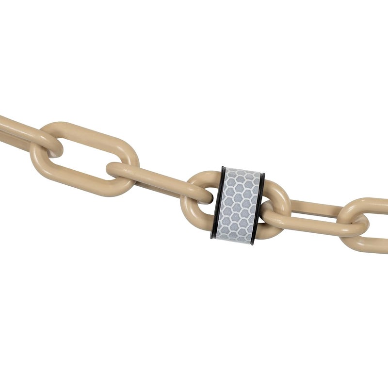 Reflective Plastic Barrier Chain, Army Tan, 2-Inch Link Diameter, 100-Foot Length (52055-100)